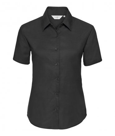 Russell Collection Ladies Short Sleeve Easy Care Oxford Shirt