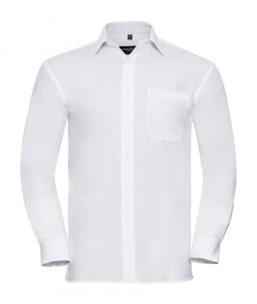 Russell Collection Long Sleeve Easy Care Cotton Poplin Shirt