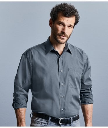 Russell Collection Long Sleeve Easy Care Poplin Shirt