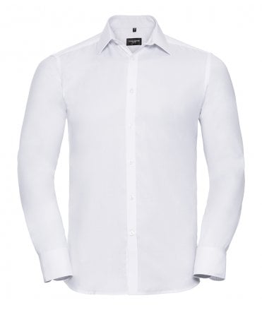 Russell Collection Long Sleeve Herringbone Shirt