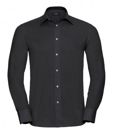 Russell Collection Long Sleeve Tailored Oxford Shirt