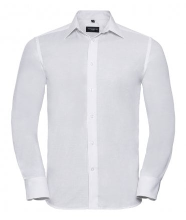 Russell Collection Long Sleeve Tailored Oxford Shirt