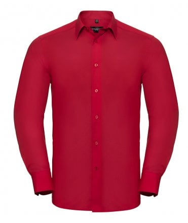 Russell Collection Long Sleeve Tailored Poplin Shirt