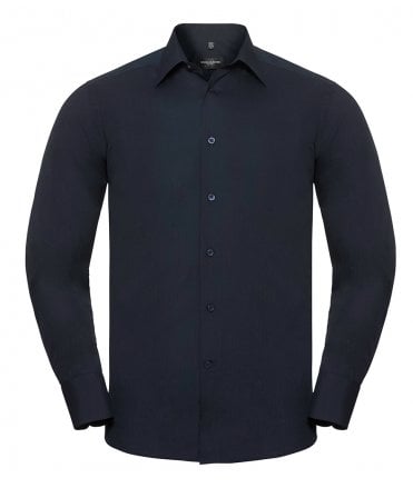 Russell Collection Long Sleeve Tailored Poplin Shirt
