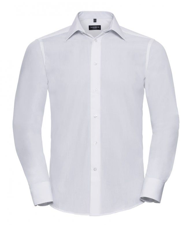 Russell Collection  Long Sleeve Tailored Poplin Shirt