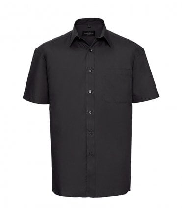 Russell Collection Short Sleeve Easy Care Cotton Poplin Shirt