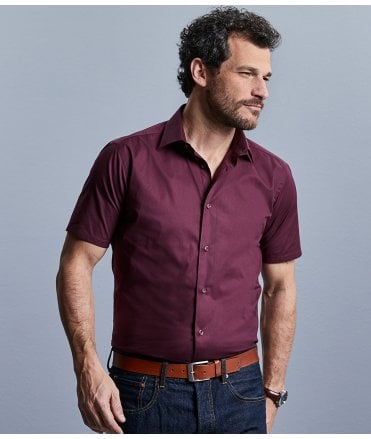 Russell Collection Short Sleeve Easy Care Fitted Shirt