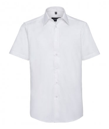 Russell Collection Short Sleeve Tailored Oxford Shirt