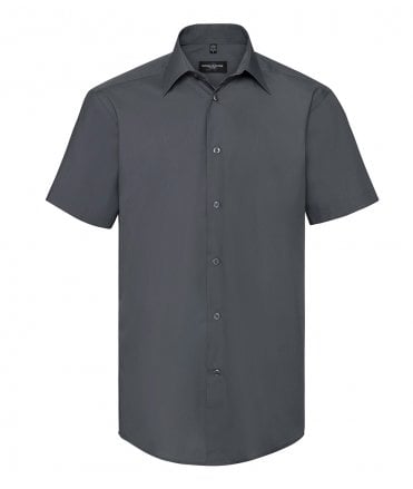 Russell Collection Short Sleeve Tailored Poplin Shirt