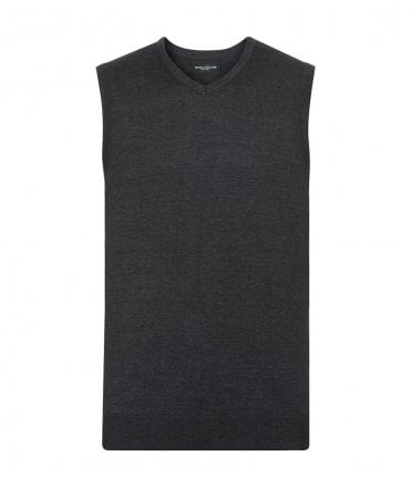 Russell Collection Sleeveless Cotton Acrylic V Neck Sweater