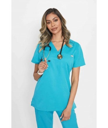 Simki Womens Nova One Pocket Scrub Top