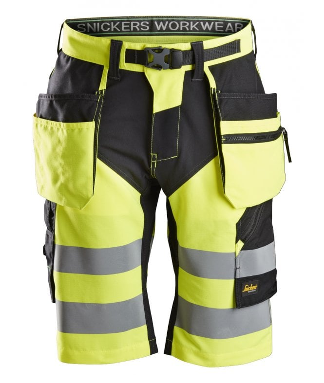 Snickers  FlexiWork, High-Vis Shorts+ Holster Pockets Class 1