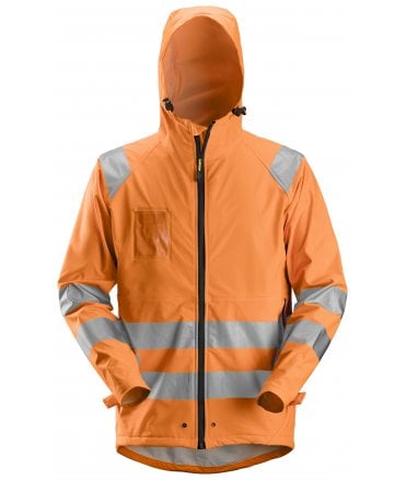 Snickers High-Vis PU Rain Jacket Class 3