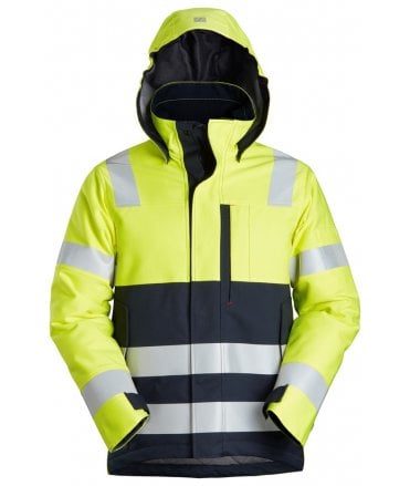 Snickers ProtecWork, Insulated Hood Jacket, High-Vis Class 3