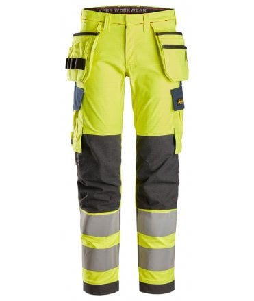 ProtecWork, Stretch Work Trousers Holster Pockets, High-Vis Class 2