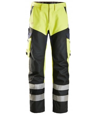 Snickers ProtecWork, Trousers Reinforced front of leg, High-Vis Class 1
