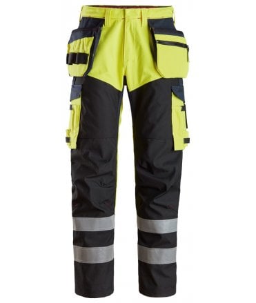 ProtecWork, Trousers Reinforced Front of Leg, Holster Pockets High-Vis Class 1