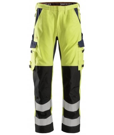 Snickers ProtecWork, Trousers Reinforced Shin, High-Vis Class 2