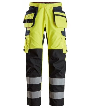 ProtecWork, Trousers Reinforced Shin, Holster Pockets High-Vis Class 2