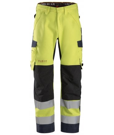 Snickers ProtecWork, Waterproof Shell Trousers, High-Vis Class 2
