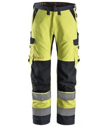 Snickers ProtecWork, Work Trousers Equal Leg Pockets, High-Vis Class 2
