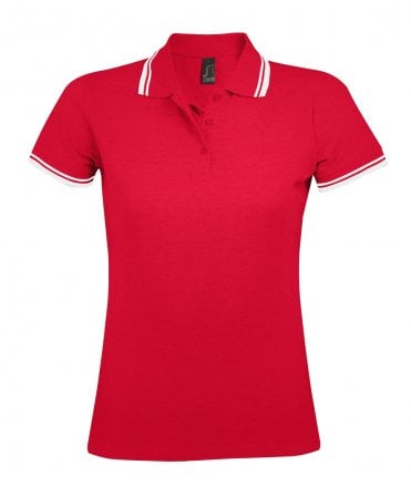 SOL'S Ladies Pasadena Tipped Cotton Pique Polo Shirt