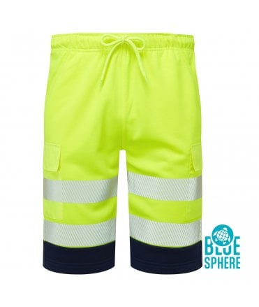 Essentials Hi-Vis Eco CottonCool Yellow/Navy Shorts