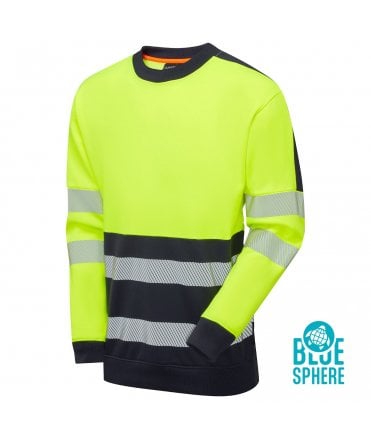 Essentials Hi-Vis Eco CottonCool Yellow/Navy Sweatshirt