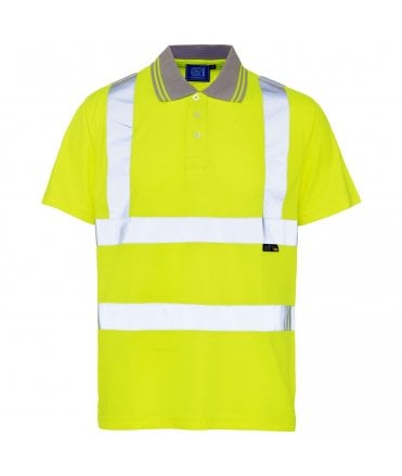 Supertouch Hi Vis Bird Eye Polo Shirt Yellow