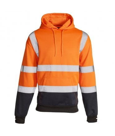 Supertouch Hi Vis Orange 2 Tone Hooded Sweatshirt