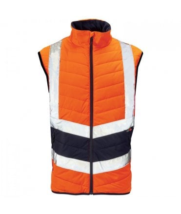 Supertouch Hi Vis Orange 2 Tone Puffer Bodywarmer