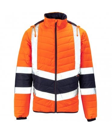 Supertouch Hi Vis Orange 2 Tone Puffer Jacket