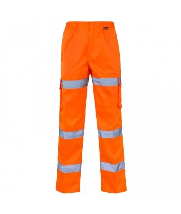 Supertouch Hi Vis Orange 3 Band Combat Trousers - Regular