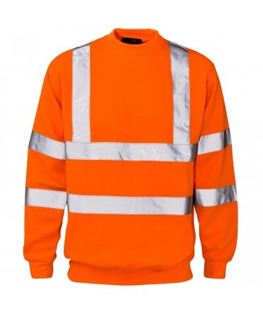 Supertouch Hi Vis Orange Crew Neck Sweatshirt
