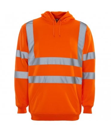 Supertouch Hi Vis Orange Hooded Sweatshirt