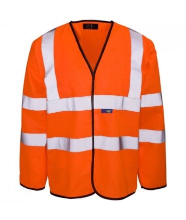 Supertouch Hi Vis Orange Long Sleeved Velcro Vest