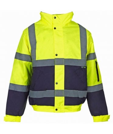 Hi Vis Yellow 2 Tone Bomber Jacket