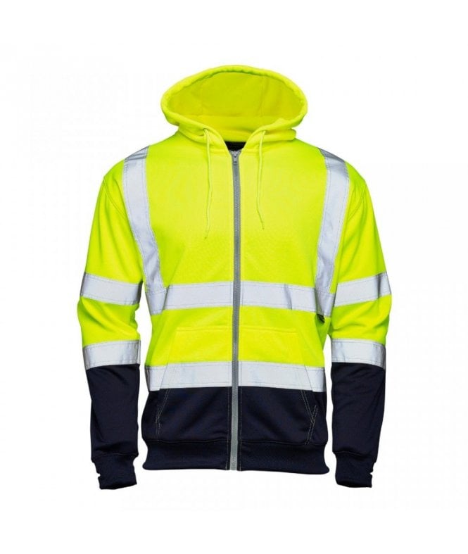 Supertouch  Hi Vis Yellow 2 Tone Hoodie Zipped