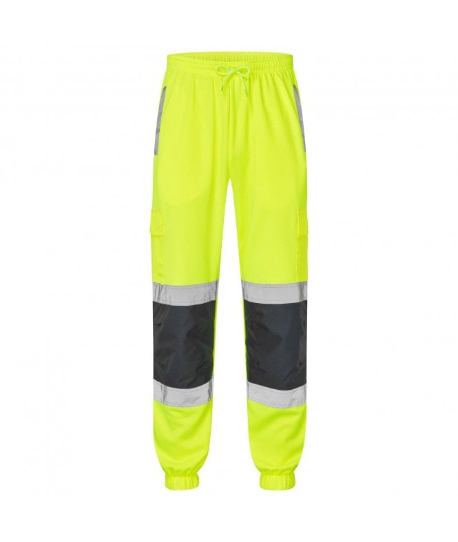 Supertouch  Hi Vis Yellow 2 Tone Jogging Bottoms