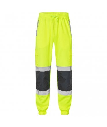 Supertouch Hi Vis Yellow 2 Tone Jogging Bottoms