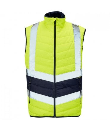 Supertouch Hi Vis Yellow 2 Tone Puffer Bodywarmer