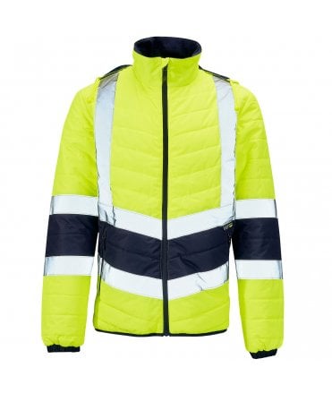 Supertouch Hi Vis Yellow 2 Tone Puffer Jacket