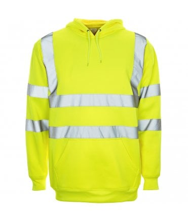 Supertouch Hi Vis Yellow Hooded Sweatshirt