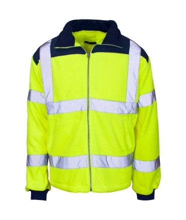 Supertouch Hi Vis Yellow Rain Patch Fleece Jacket