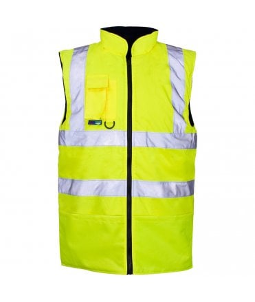 Hi Vis Yellow Reversible Bodywarmer