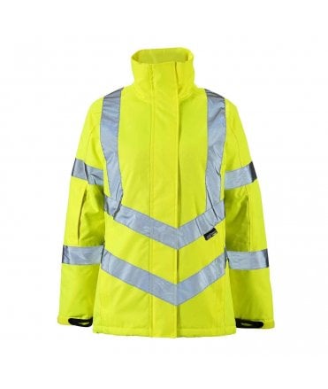 Ladies Hi Vis Yellow Kamela Padded Jacket