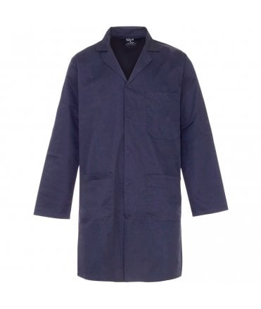 Polycotton Lab Coat Navy