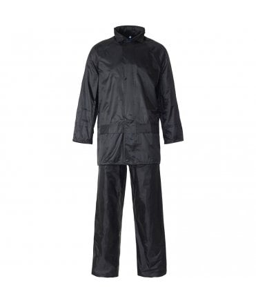 Polyester/PVC Rainwear - Black Rainsuit