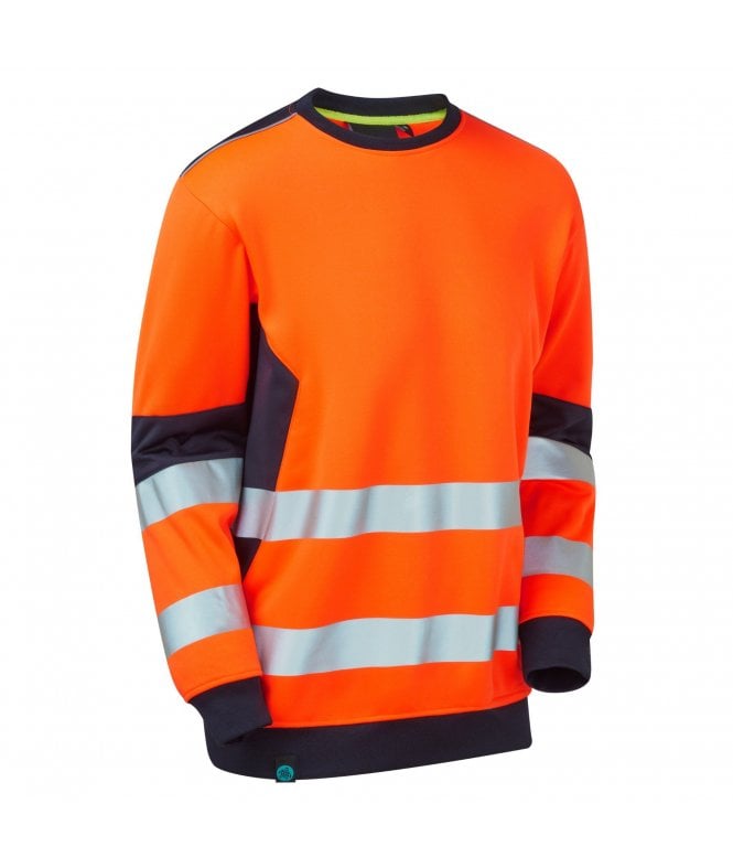Supertouch System HV Eco Crew Neck Sweat top - Orange/Navy