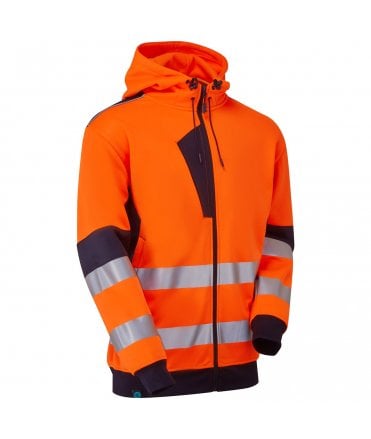 System HV Eco Zip Thru Hoodie Orange/Navy